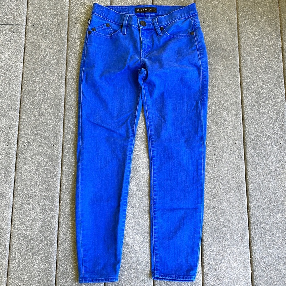 Rock & Republic Hamburg Royal Blue Skinny Jeans Size 2